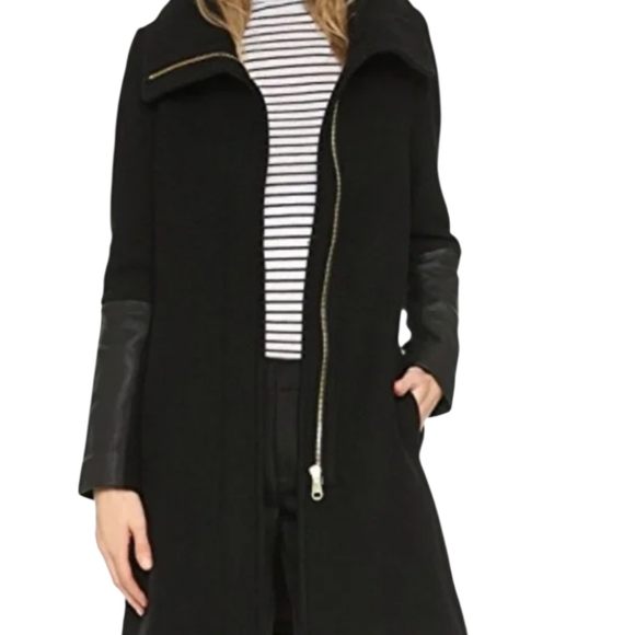 Club Monaco Jackets & Blazers - Club Monaco Wool And Leather Coat Size Xs